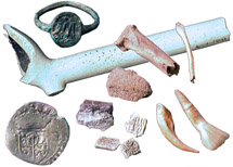 artefacts mis au jour sous la cour du Séminaire de Saint-Sulpice